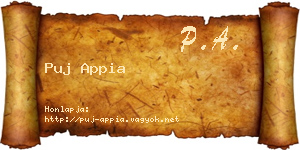 Puj Appia névjegykártya